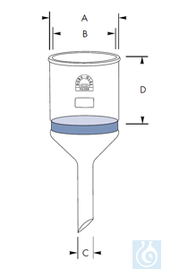 Entonnoir filtrant avec verre fritté, 75 ml, Ø 52 x H 50 mm, Por. 1, Robu® Entonnoir filtrant...